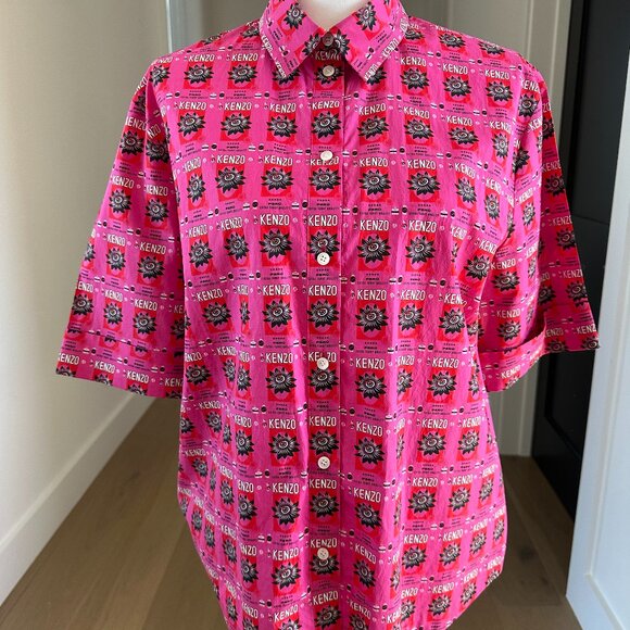 Kenzo pink print shirt Unisex - Picture 1 of 6